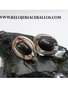pendiente de azabache y plata T049260