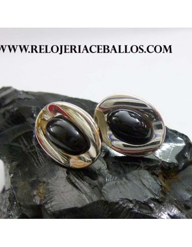 pendiente de azabache y plata T049260