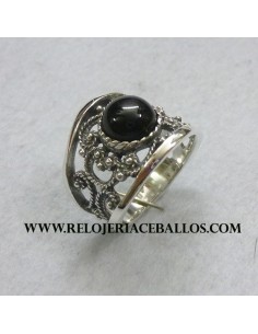 Sortija de Azabache y Plata  H11672