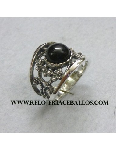 Sortija de Azabache y Plata  H11672
