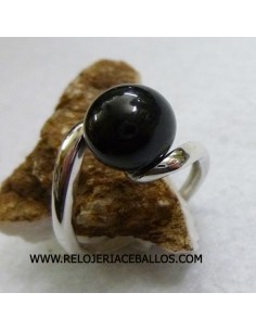 Azabache anillo de plata ref AS1