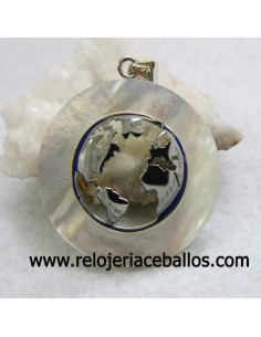 Colgante Bola del mundo de plata 6393