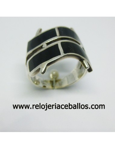 Azabache sortija  de plata ref AI93A