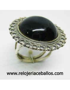 Sortija de azabache y plata ref H11062