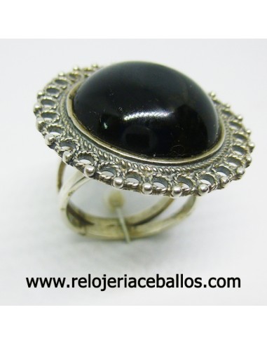 Sortija de azabache y plata ref H11062