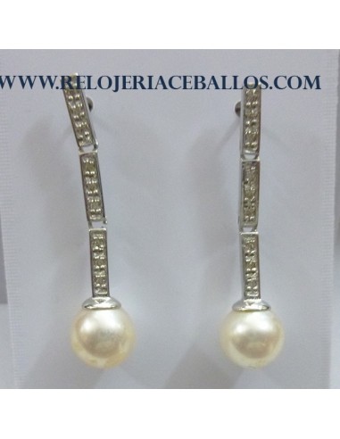 Pendiente de oro Blanco  1Z77
