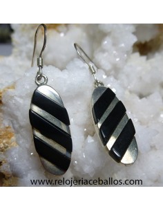 Pendientes de plata y azabache asturiano ref P-603