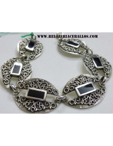 Azabache pulsera de plata  P58