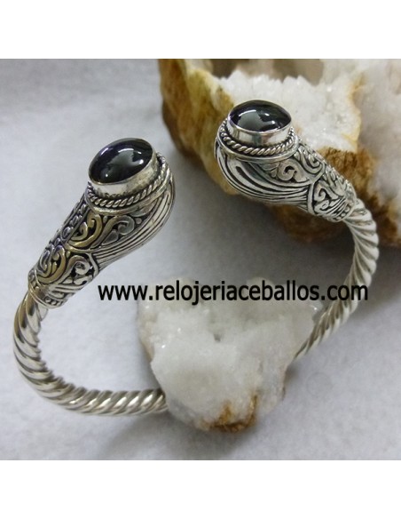 Brazalete de plata con Azabache ref 660-0052