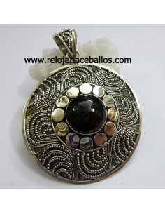 Colgante con Filigrana, Azabache y Plata 600-0028