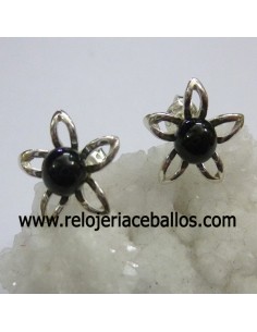 Pendientes de plata y azabache ref 620-164