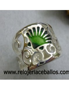 Anillo Plata y esmalte con concha del Camino de Santiago refT11105