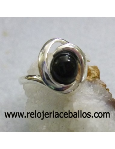 Azabache sortija de plata ref 640-38
