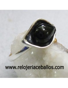 Anillo de azabache y plata ref 640-39