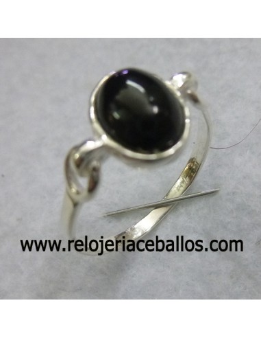 Anillo de plata y azabache ref 640-51