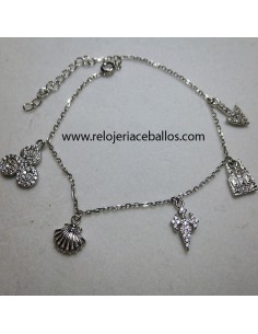 Pulsera de plata con colgantes ref 157-0010