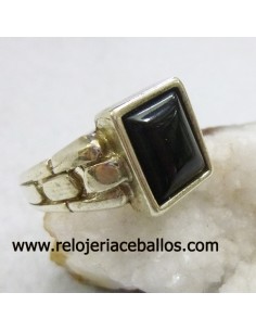 Azabache sortija de plata ref AZCU