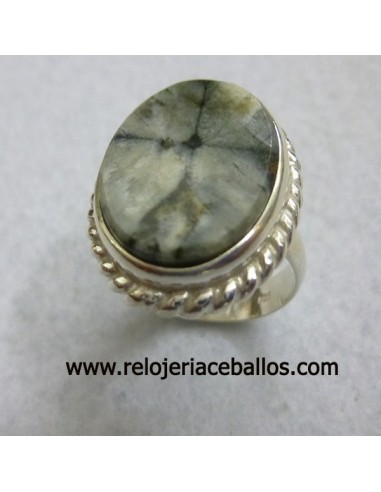 Sortija de plata con Quiastolita ref QROR