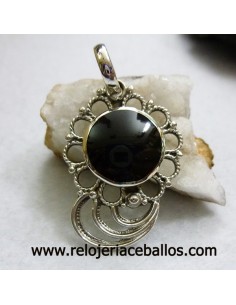 Colgante de plata con azabache ref M107