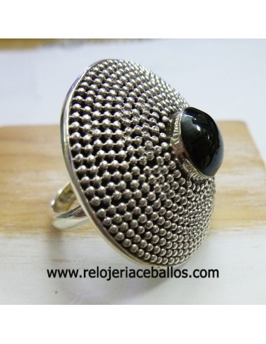 Sortija de azabache y plata ref 640-36