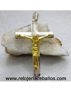 Crucifijo en plata y chapado ref CNI111