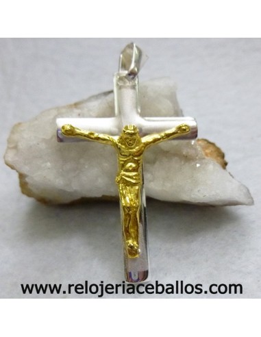 Crucifijo en plata y chapado ref CNI111