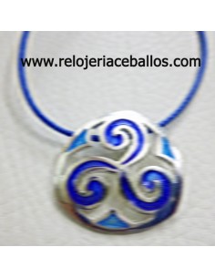 Colgante con triskel de plata esmaltado en azul ref EF123C