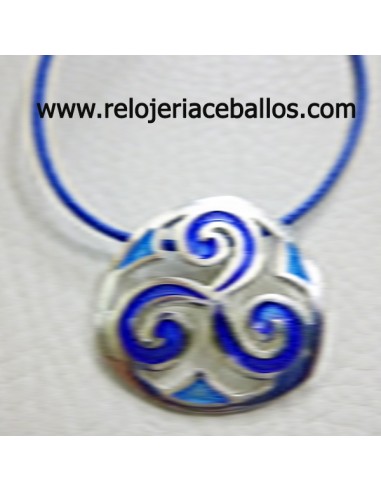 Colgante con triskel de plata esmaltado en azul ref EF123C
