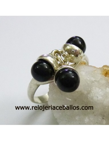 Sortija de azabache y plata ref AZ24