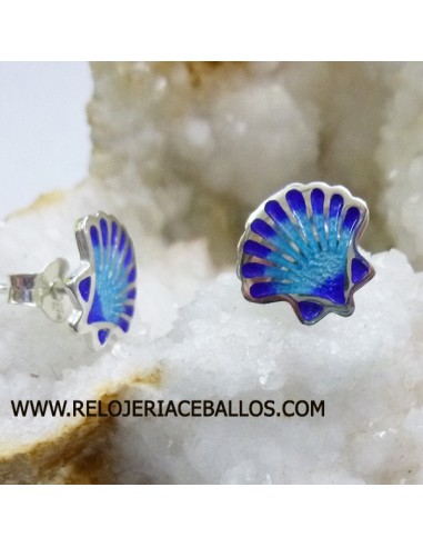 Pendiente Concha de plata L04811