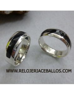 Alianza de azabache y plata T1122