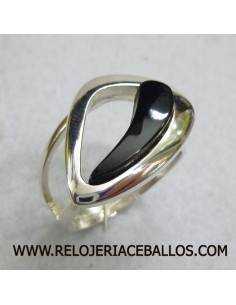 Anillo de plata  y azabache T11711 2