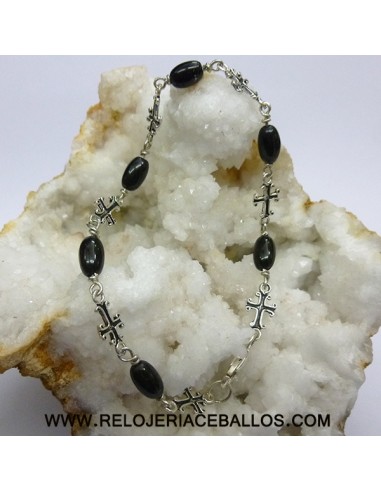Pulsera de plata con azabache ref PCRA
