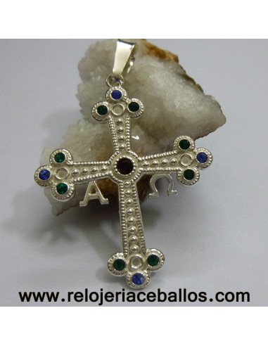Cruz de plata con pedrería ref R579R