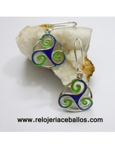 Pendientes celtas con trisquel esmaltado EF086