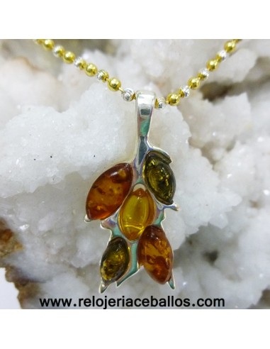 Colgante de plata con ámbar AMR