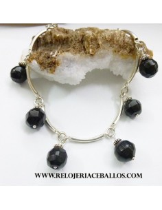 Azabache pulsera de plata  X66A
