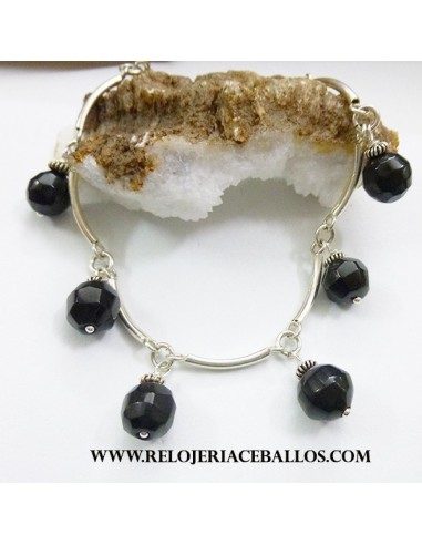 Azabache pulsera de plata  X66A