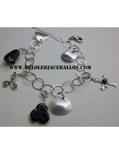 Pulsera de plata y azabache...
