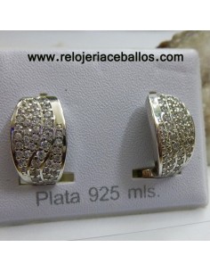 Pendiente de plata cierre omega 9253