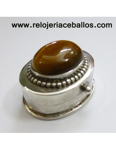Pastillero de plata con ojo de tigre M3A