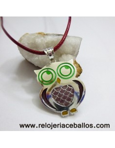 Búho de plata y esmalte RH181001