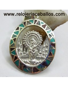 Medalla del Pilar de plata de ley y esmalte VPI11M