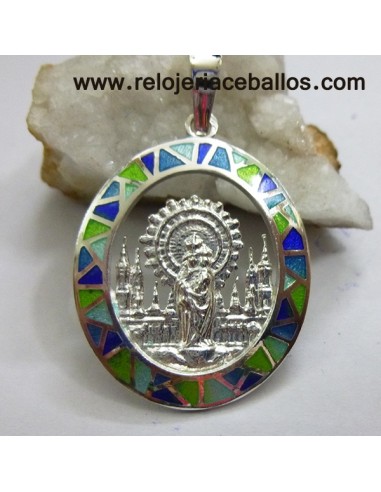 Medalla del Pilar de plata de ley y esmalte VPI12