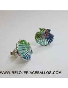 Vieira pendientes de plata con esmalte  1EF133PB