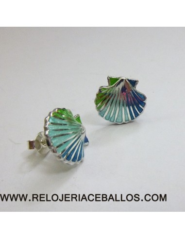 Vieira pendientes de plata con esmalte  1EF133PB