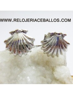 Pendientes concha de Santiago en plata pequeños 121-0159