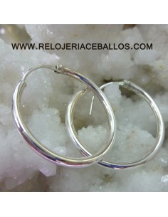Pendientes de aro medianos en plata 162514