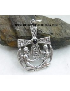Cruz de los Angeles de plata y Azabache R8 2