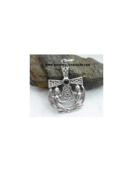 Cruz de los Angeles de plata y azabache R8